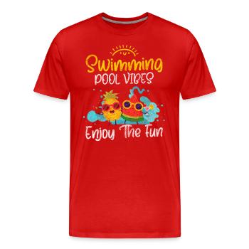 Schwimmer Sportler - Männer Premium Bio T-Shirt - Rot - Vorne - Damien (186cm)