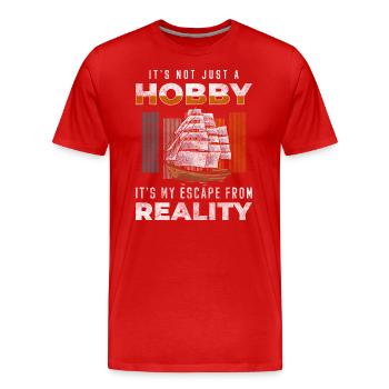Maquette de bateau télécommandé RC Yacht - T-shirt bio Premium Homme - rouge - Devant - Damien (186cm)