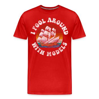 Modellbau Segelschiff Seefahrer Schifffahrt - Männer Premium Bio T-Shirt - Rot - Vorne - Damien (186cm)