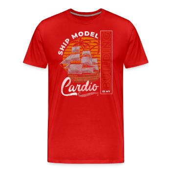 Modellschiff Kapitän Boote Schifffahrt - Männer Premium Bio T-Shirt - Rot - Vorne - Damien (186cm)