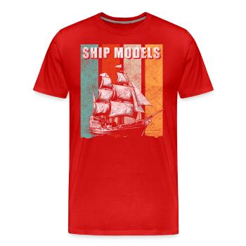 Maquette de bateau Constructeur RC Skipper de navire - T-shirt bio Premium Homme - rouge - Devant - Damien (186cm)