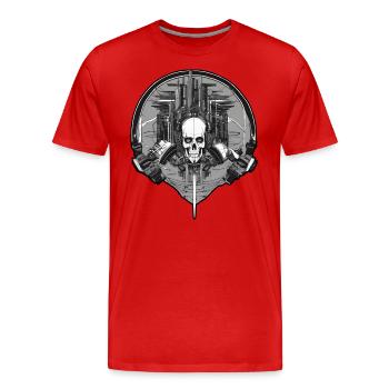 Rave Jumpstyle Music Aufregend - Männer Premium Bio T-Shirt - Rot - Vorne - Damien (186cm)