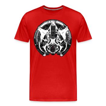 Techno Hardstyle Rays - T-shirt bio Premium Homme - rouge - Devant - Damien (186cm)
