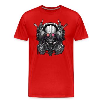 Techno Dance Music Future Space - T-shirt bio Premium Homme - rouge - Devant - Damien (186cm)