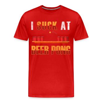 Pong Ball Sport Fun - T-shirt bio Premium Homme - rouge - Devant - Damien (186cm)