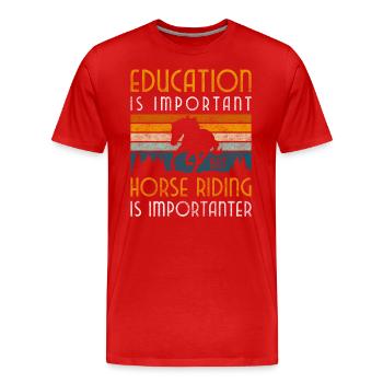 Équitation Filles Équitation western Compétition Équitation - T-shirt bio Premium Homme - rouge - Devant - Damien (186cm)