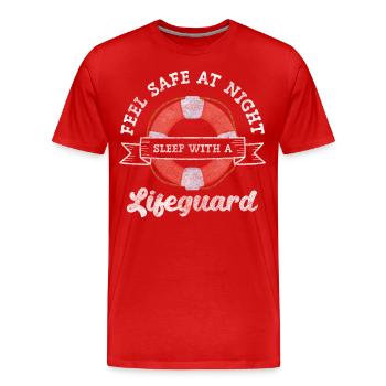 Rettungsschwimmer Schwimmbad Bademeisterin - Männer Premium Bio T-Shirt - Rot - Vorne - Damien (186cm)