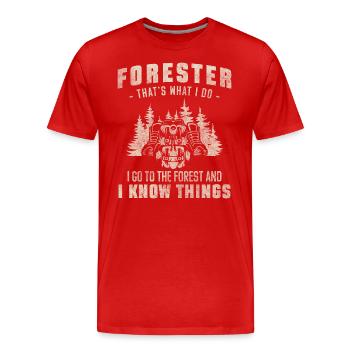 Forestier Protection de la Nature Protecteur Menuisier - T-shirt bio Premium Homme - rouge - Devant - Damien (186cm)