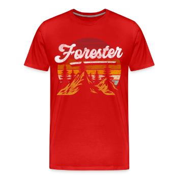 Forester Forest Protector Deer - Men's Premium Organic T-Shirt - red - Front - Damien (186cm)