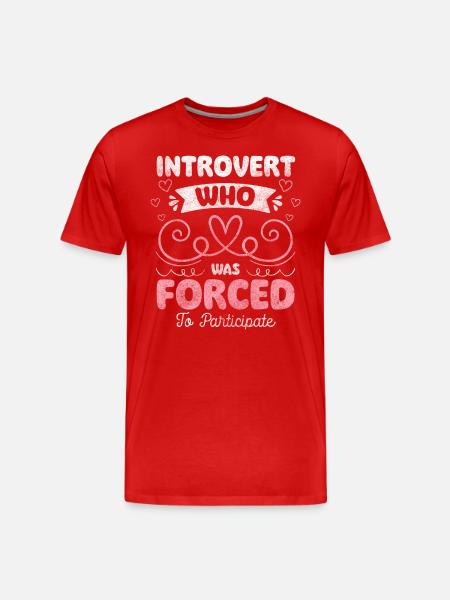 Introvert Social Contact Reflection - Men's Premium Organic T-Shirt - red