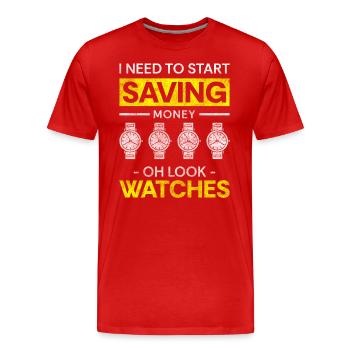 Watch Collector Collector Oldschool - Men's Premium Organic T-Shirt - red - Front - Damien (186cm)