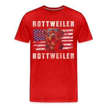 Rottweiler Garde Chien Amoureux Stark - T-shirt bio Premium Homme - rouge - Devant - Damien (186cm)