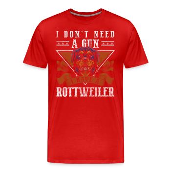 Rottweiler Diensthund Herrchen Mut - Männer Premium Bio T-Shirt - Rot - Vorne - Damien (186cm)