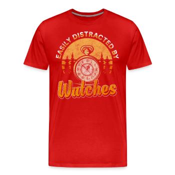 Watch Collector Time Watch Connoisseur - Men's Premium Organic T-Shirt - red - Front - Damien (186cm)