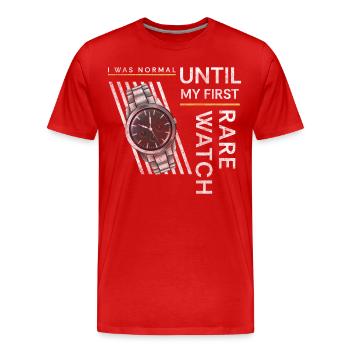 Watch Collector Lifestyle Time Oldschool - Men's Premium Organic T-Shirt - red - Front - Damien (186cm)