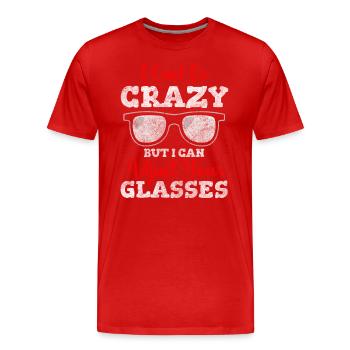 Aide visuelle à lunettes serpent - T-shirt bio Premium Homme - rouge - Devant - Damien (186cm)