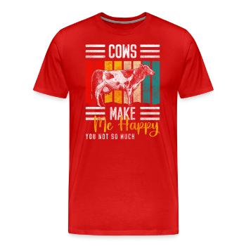 Kuh Nutztier Euter Wirtschaft - Männer Premium Bio T-Shirt - Rot - Vorne - Damien (186cm)