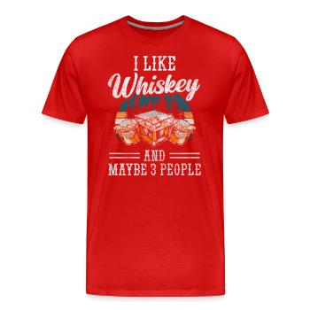 Rum Lifestyle Eiswürfel - Männer Premium Bio T-Shirt - Rot - Vorne - Damien (186cm)