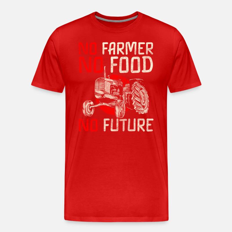 Bauer Feld Trecker Felder - Männer Premium Bio T-Shirt - Rot