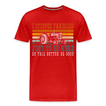 Agriculteur Héros Récolte Vie à la campagne - T-shirt bio Premium Homme - rouge - Devant - Damien (186cm)