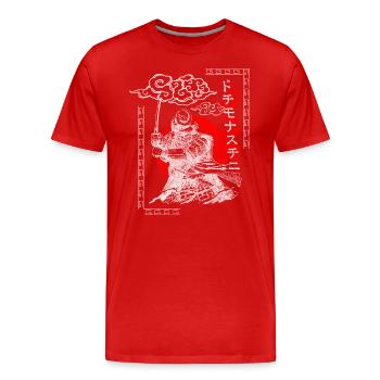 Asia Pisces Geek Ronin - Men's Premium Organic T-Shirt - red - Front - Damien (186cm)
