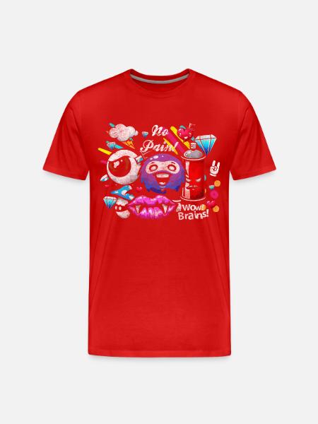Sprayer Bunt Neon - Männer Premium Bio T-Shirt - Rot