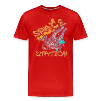 Bombe aérosol Street Art Street Accrocheur - T-shirt bio Premium Homme - rouge - Devant - Damien (186cm)