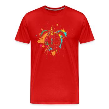 Tortue animaux de compagnie Biodiversité - T-shirt bio Premium Homme - rouge - Devant - Damien (186cm)