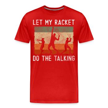 Tennis Sport Racket Court - Men's Premium Organic T-Shirt - red - Front - Damien (186cm)