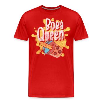 Boba Tea Tea Balls Straw - Men's Premium Organic T-Shirt - red - Front - Damien (186cm)