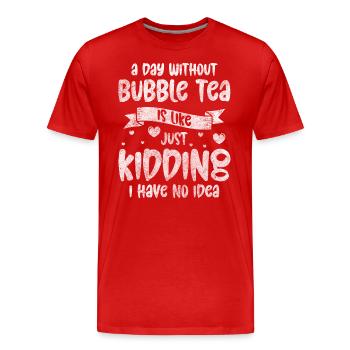 Boba Tea Kawaii - Men's Premium Organic T-Shirt - red - Front - Damien (186cm)