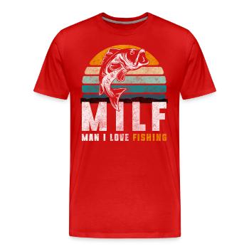 Fishing Pike Trip Perch - Men's Premium Organic T-Shirt - red - Front - Damien (186cm)