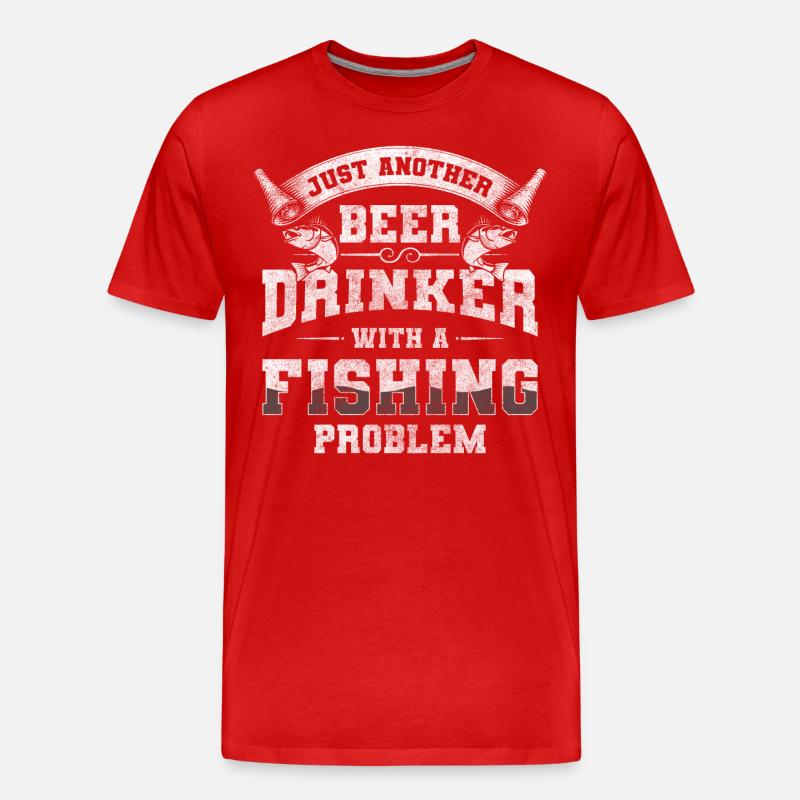 Fischen Hobby Anglerboot Köder - Männer Premium Bio T-Shirt - Rot