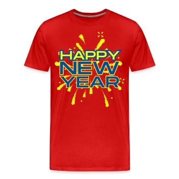 Bonne Année - T-shirt bio Premium Homme - rouge - Devant - Damien (186cm)