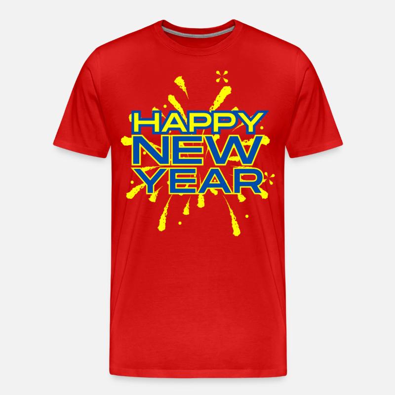 Happy New Year - Männer Premium Bio T-Shirt - Rot