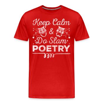 Poetry Texte Poet - Männer Premium Bio T-Shirt - Rot - Vorne - Damien (186cm)