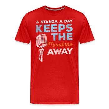 Poésie Littérature Hipster Novella - T-shirt bio Premium Homme - rouge - Devant - Damien (186cm)