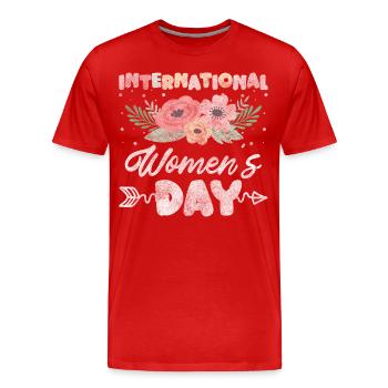 Célébrations du pouvoir des femmes - T-shirt bio Premium Homme - rouge - Devant - Damien (186cm)