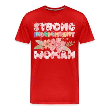 Frauentag Power Feiern Retro - Männer Premium Bio T-Shirt - Rot - Vorne - Damien (186cm)