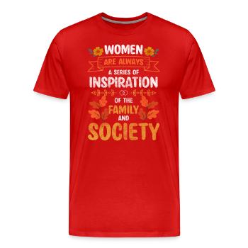 Frauen Frauenpower Feminin Retro - Männer Premium Bio T-Shirt - Rot - Vorne - Damien (186cm)