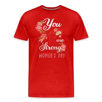 Frauentag Frauenpower Feminin Gesellschaft - Männer Premium Bio T-Shirt - Rot - Vorne - Damien (186cm)