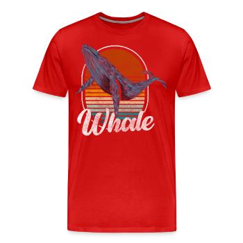 Whale Blue Whale Conservation Diver - T-shirt bio Premium Homme - rouge - Devant - Damien (186cm)