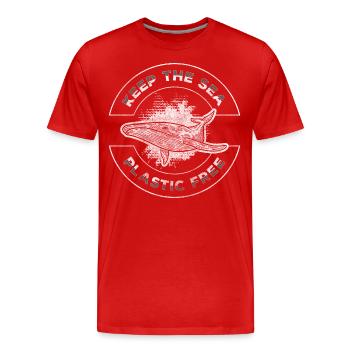Wal Ozean - Männer Premium Bio T-Shirt - Rot - Vorne - Damien (186cm)