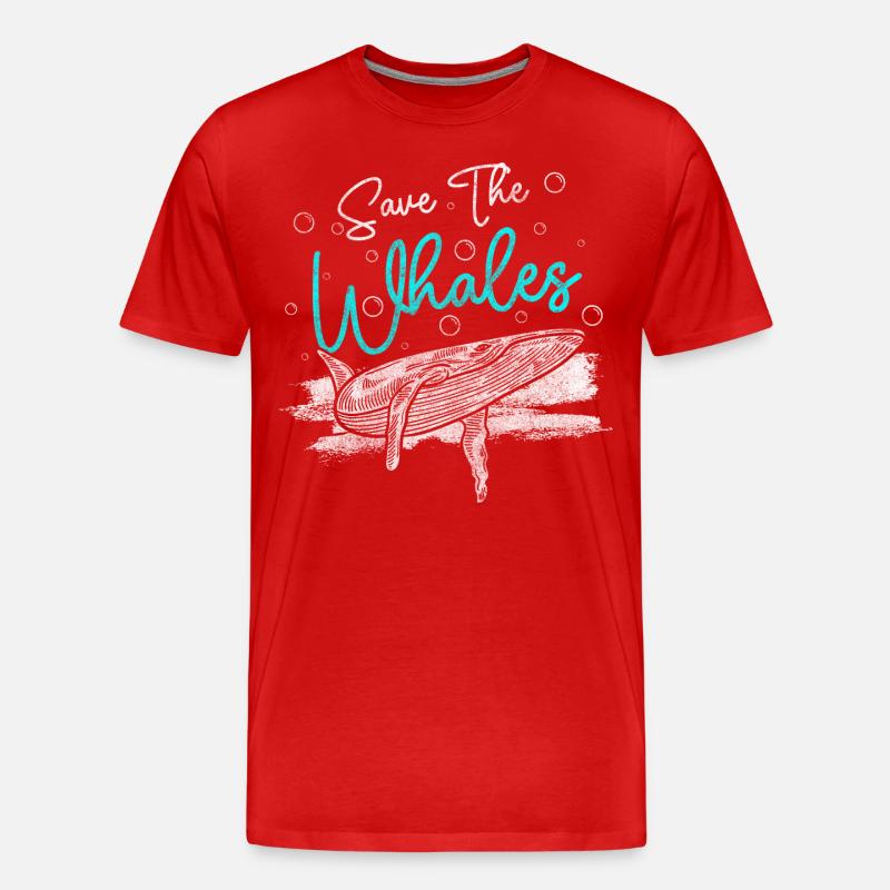 Wal Meeresbewohner See - Männer Premium Bio T-Shirt - Rot