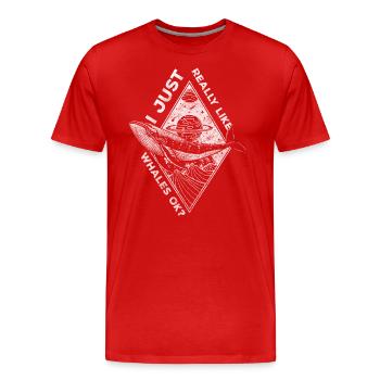 Whales Ocean Nature Diving - Men's Premium Organic T-Shirt - red - Front - Damien (186cm)
