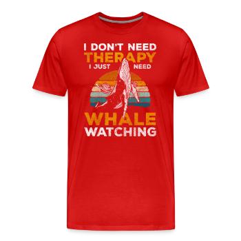 Whale Creature Animal Welfare Blue - Men's Premium Organic T-Shirt - red - Front - Damien (186cm)