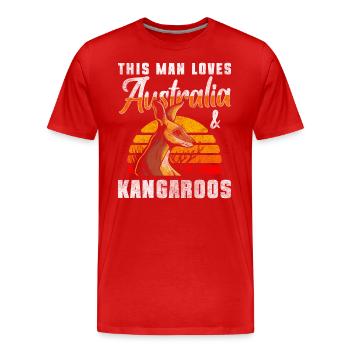 Down Under Animaux Animal Wanderlust - T-shirt bio Premium Homme - rouge - Devant - Damien (186cm)
