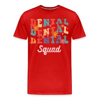 Zahnarzt Bohrer Medizin Humor - Männer Premium Bio T-Shirt - Rot - Vorne - Damien (186cm)