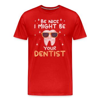 Médecin Médecine de la douleur Mâchoire - T-shirt bio Premium Homme - rouge - Devant - Damien (186cm)