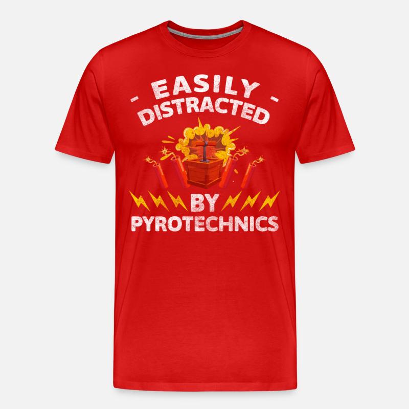Pyrotechnik Knaller Highlight - Männer Premium Bio T-Shirt - Rot